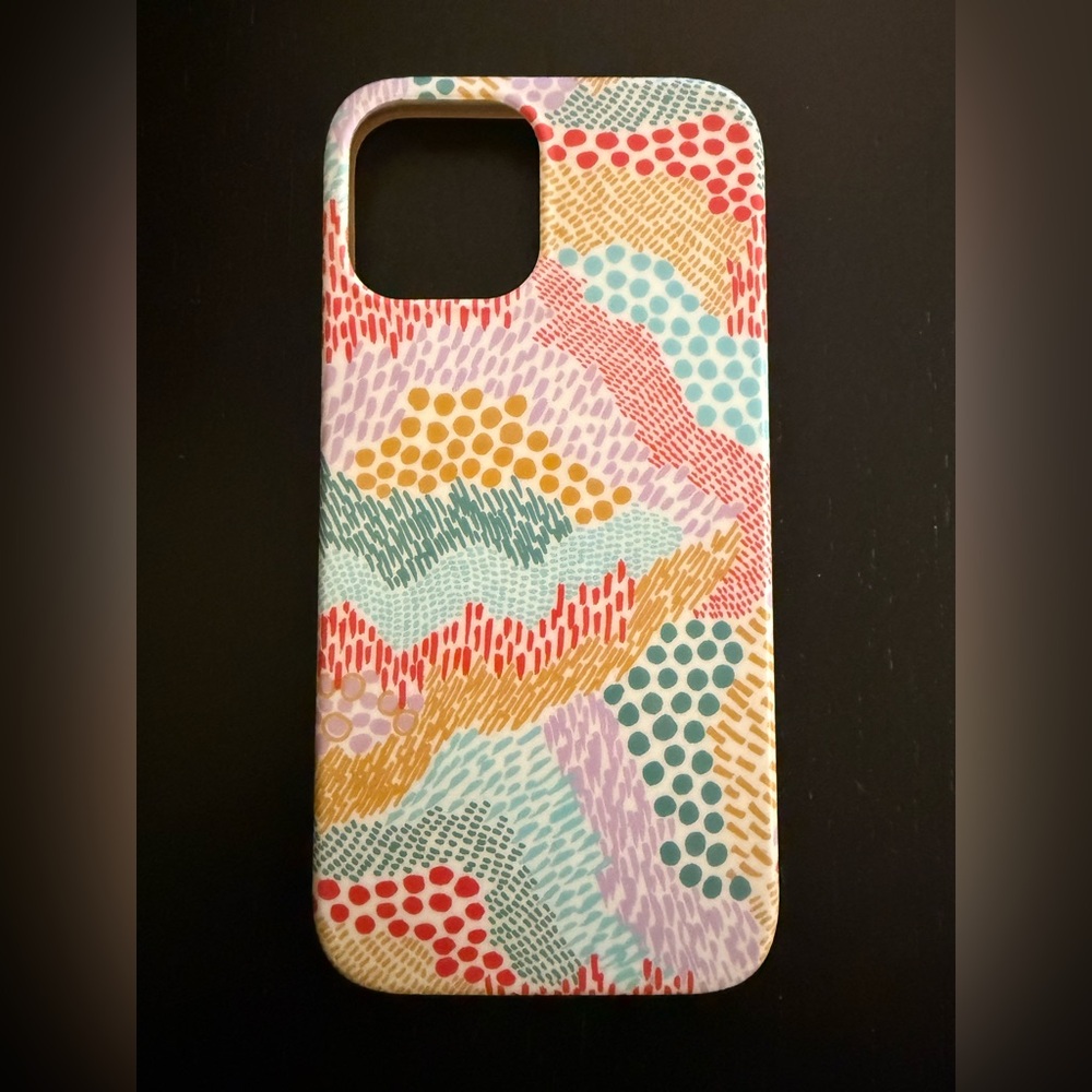 iPhone 12 - Pattern Color Block Case, gently used